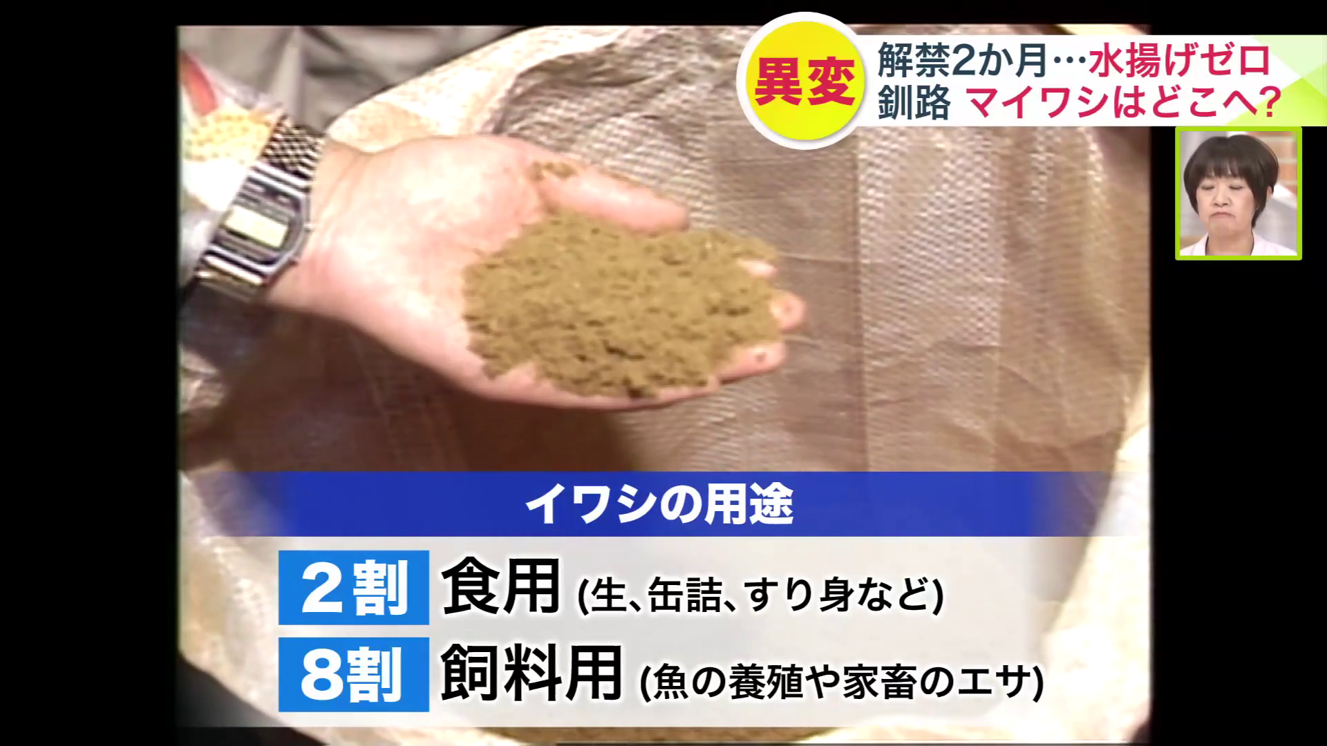 イワシの用途は飼料用が8割