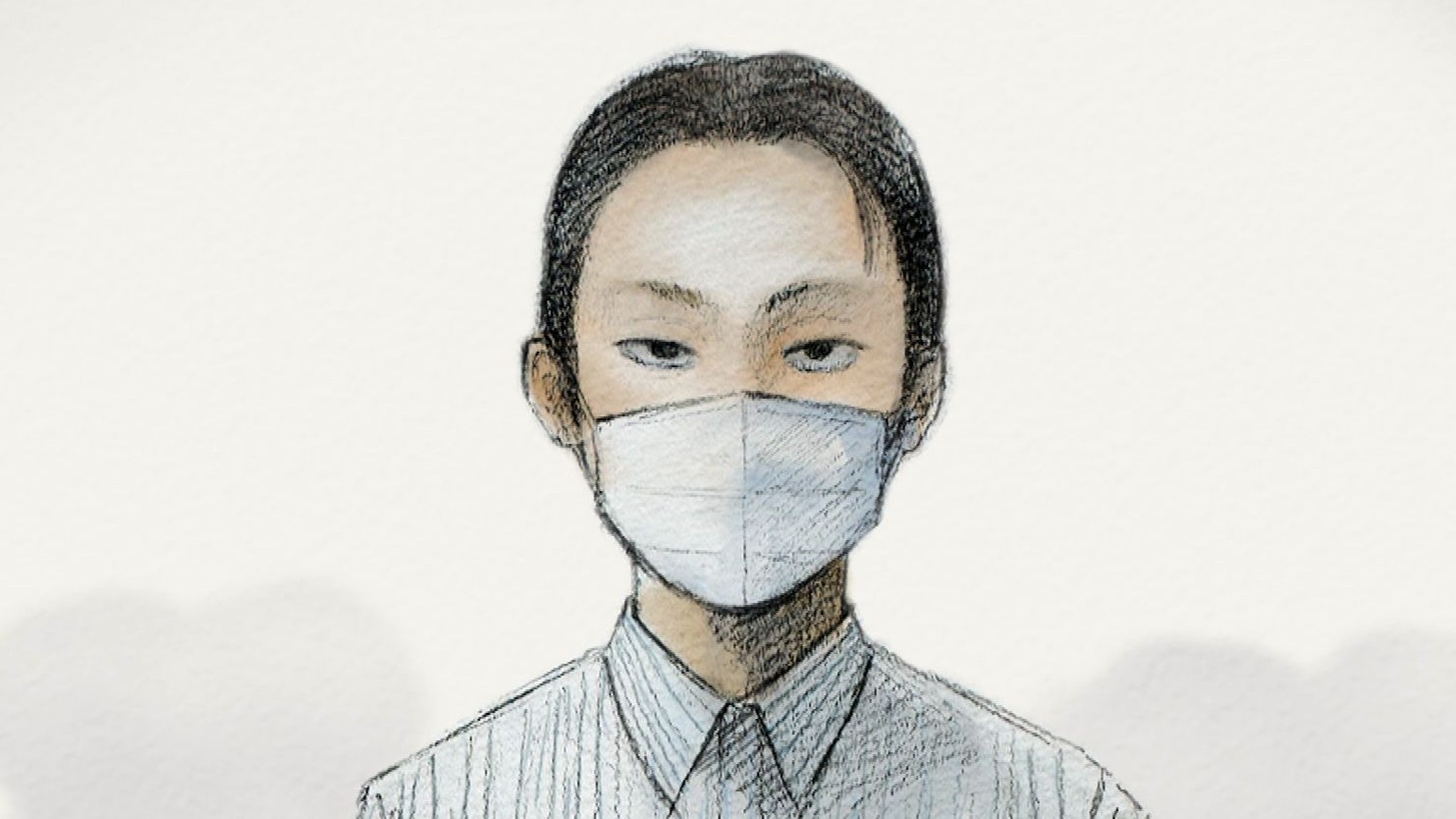 懲役27年の刑が確定した内田梨瑚受刑者(法廷内のイラスト)