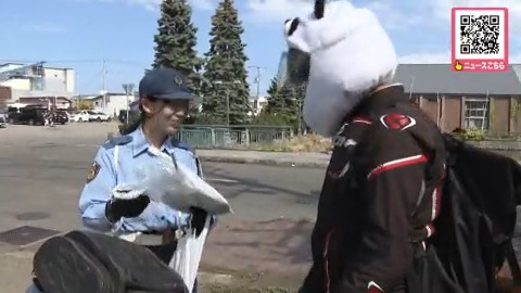 北海道警小樽署ではライダー向けの安全啓発活動を実施