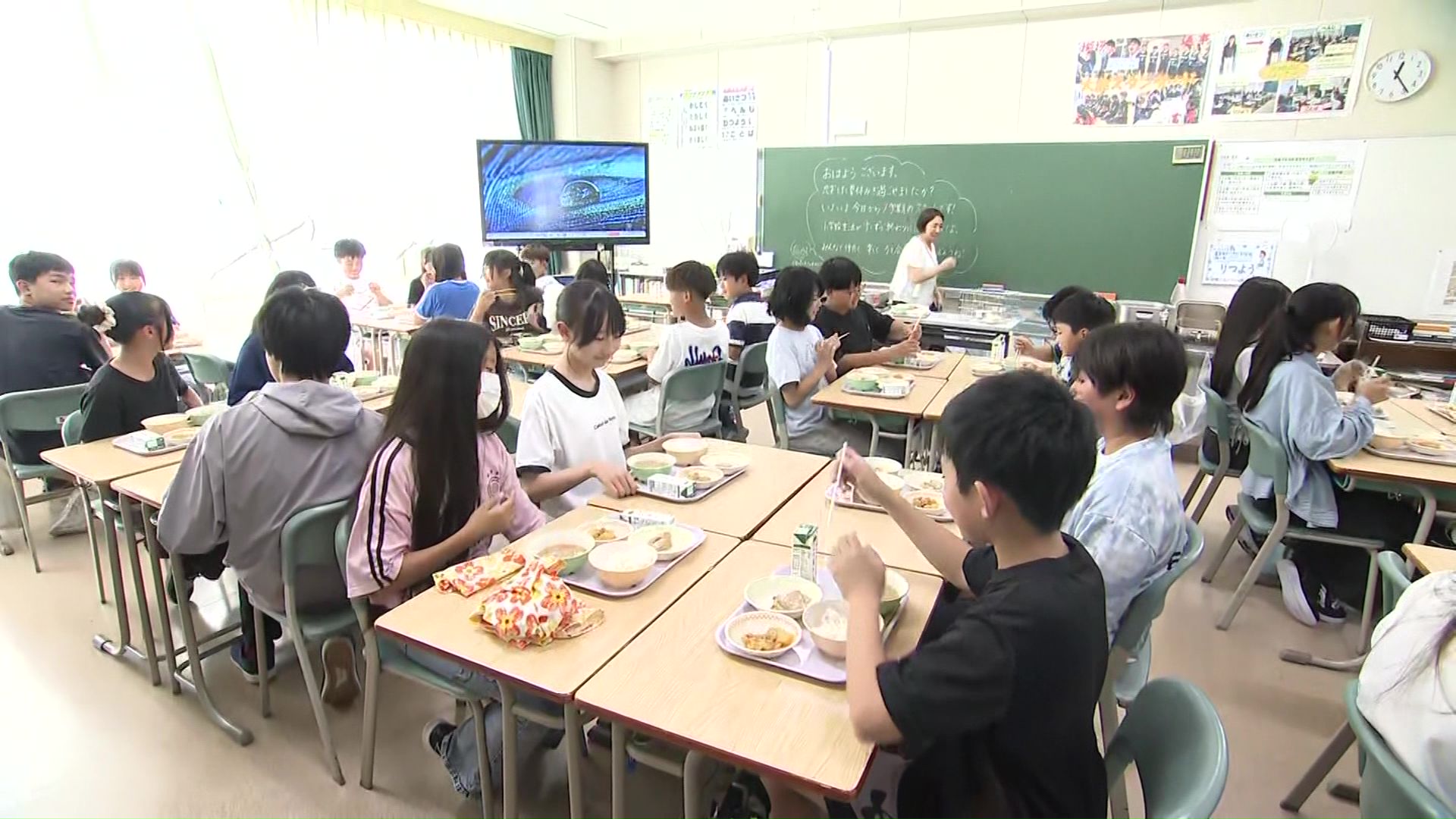 大曲東小学校でも新学期 給食スタート