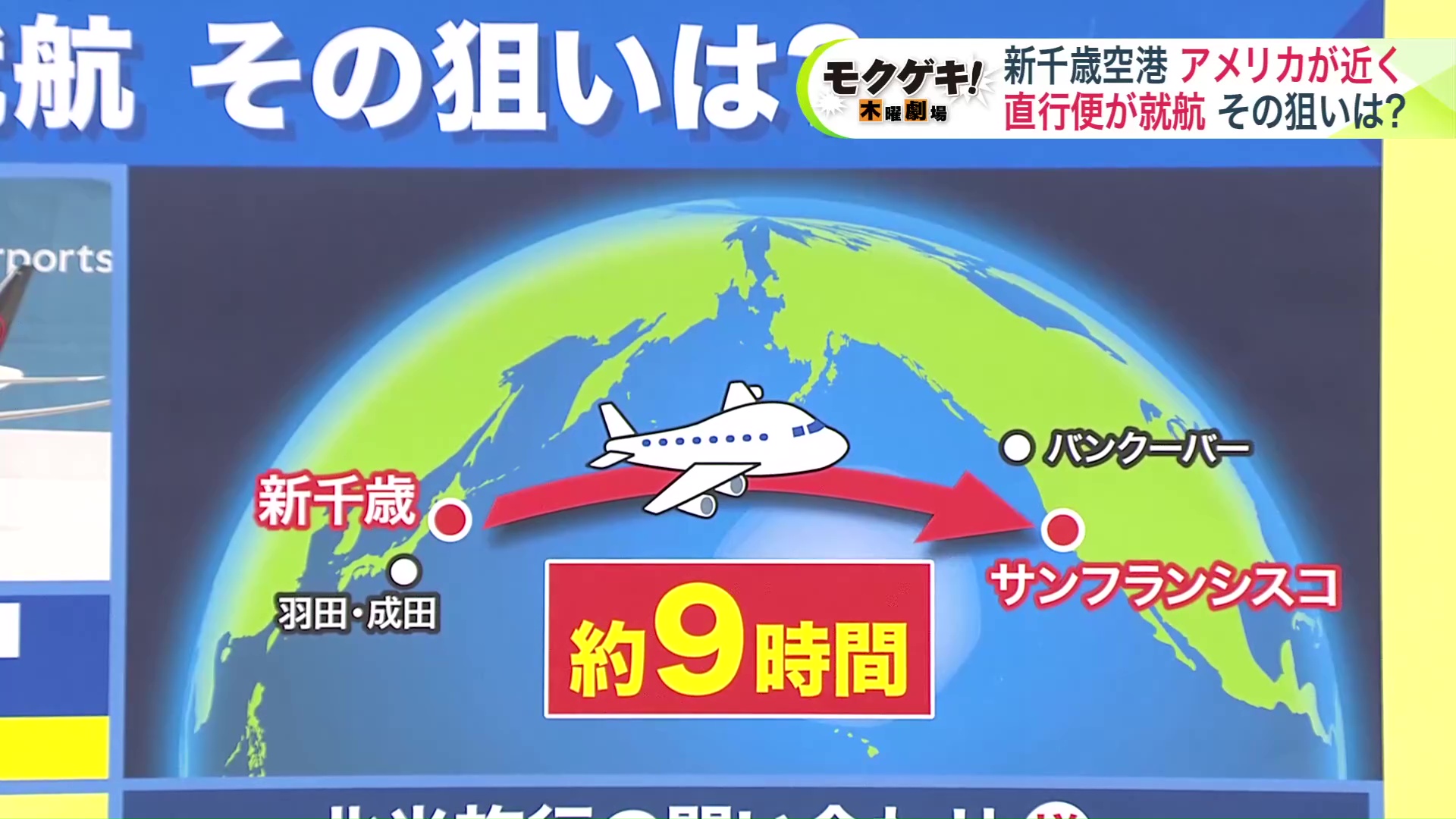 直行便の就航により、約9時間で到着可能に