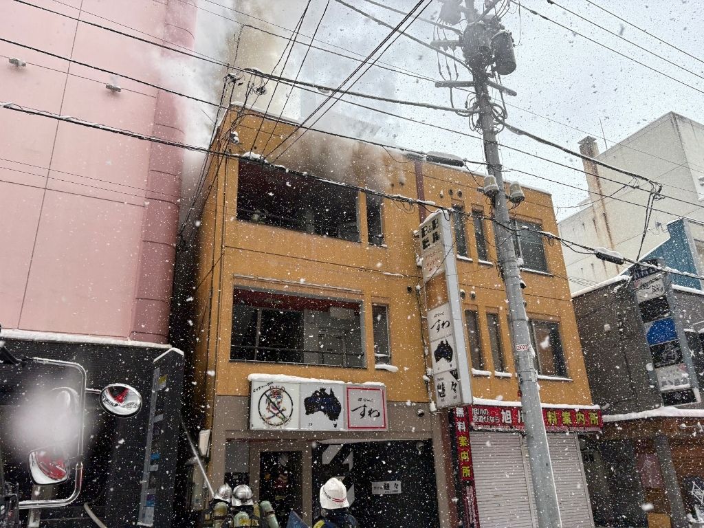 火事があった雑居ビル(北海道旭川市)
