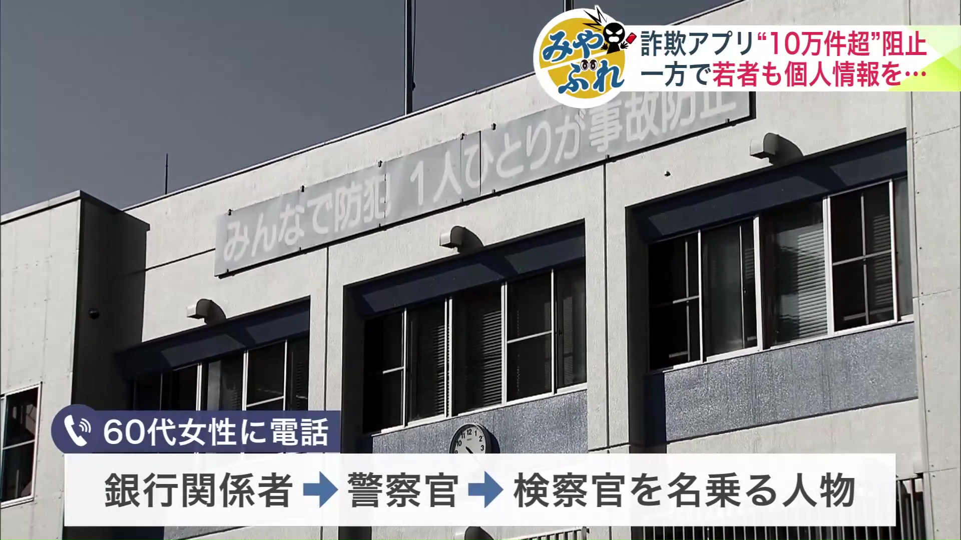 銀行の関係者→警察官→検察官を名乗る人物に代わる