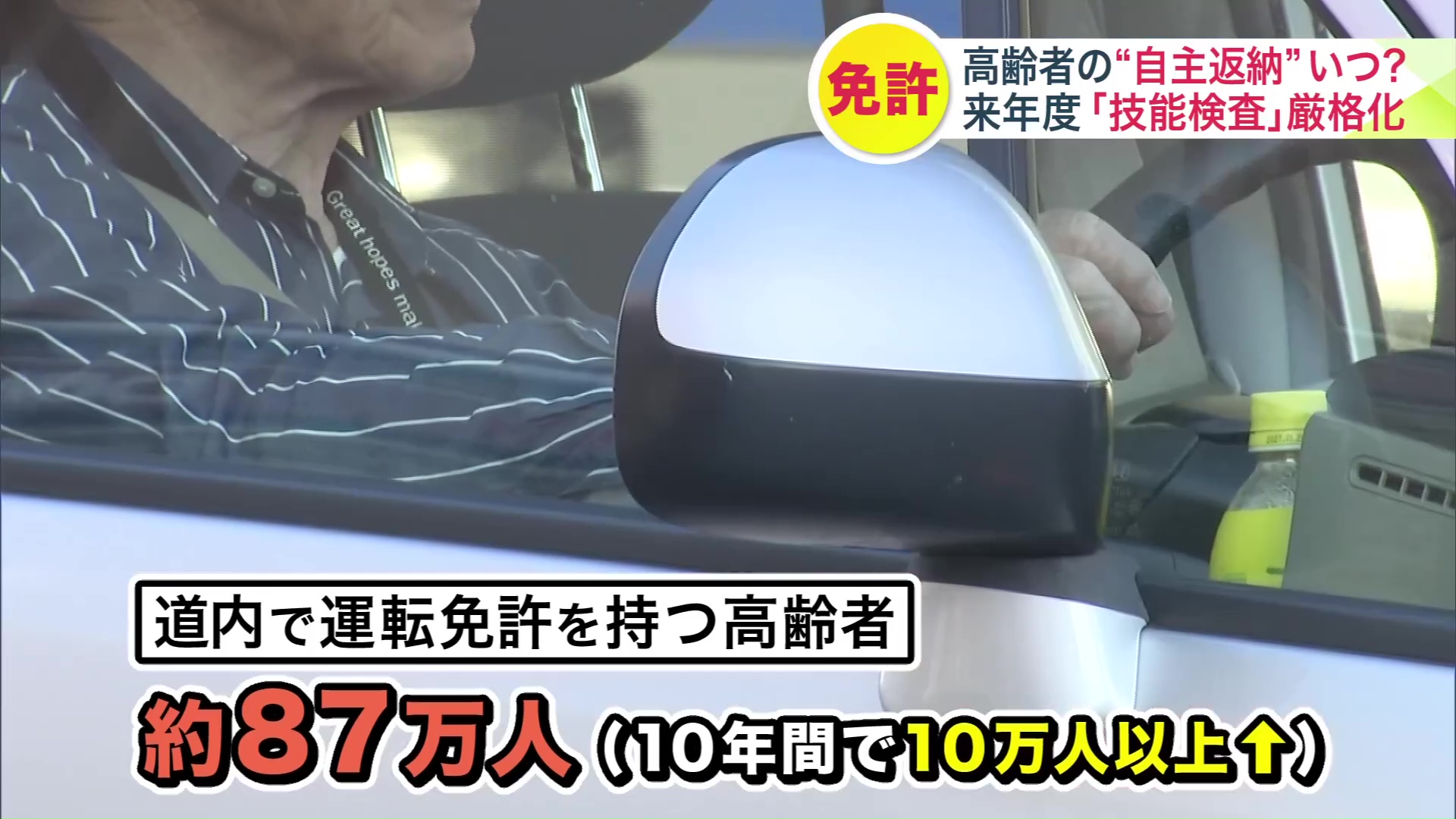 道内で運転免許を持っている高齢者は約87万人に