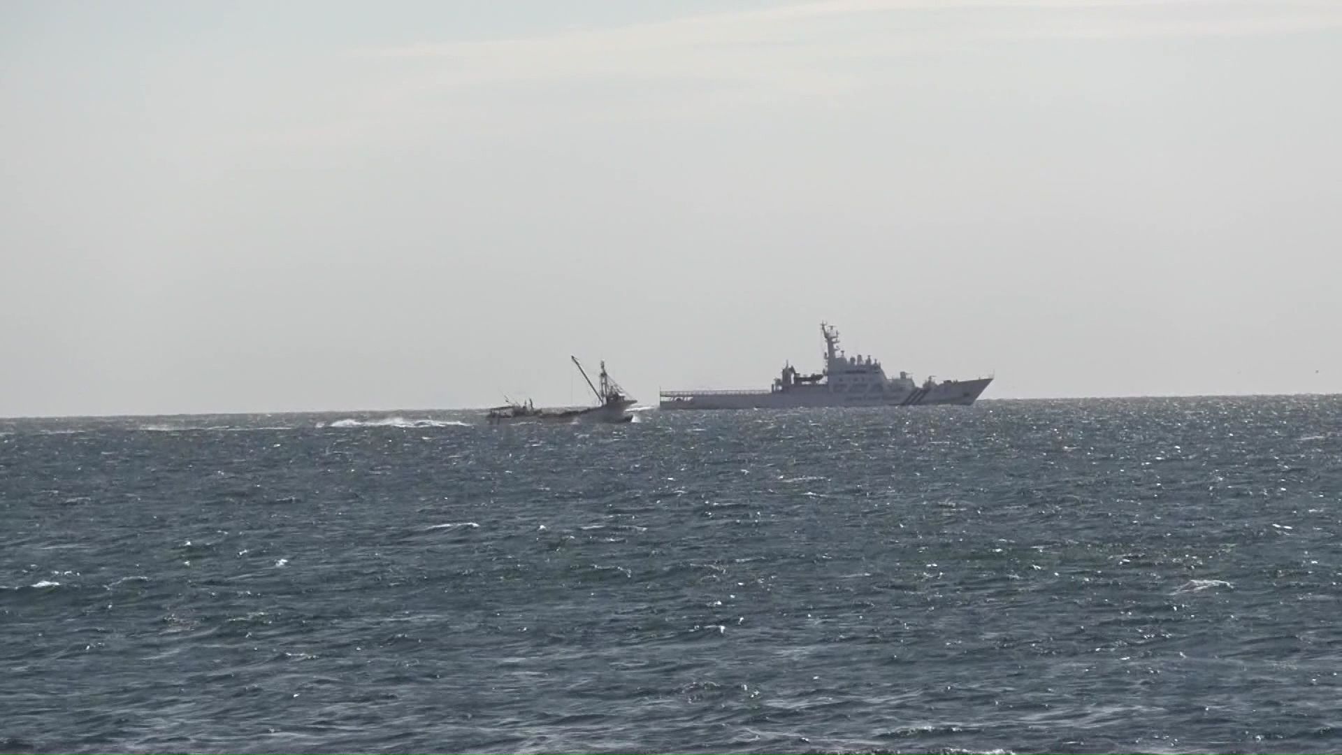海上保安部の捜索(紋別市沖、9月23日)