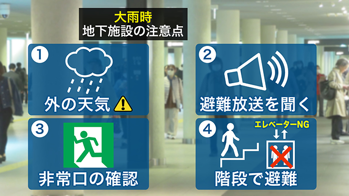 大雨時の地下施設での注意点