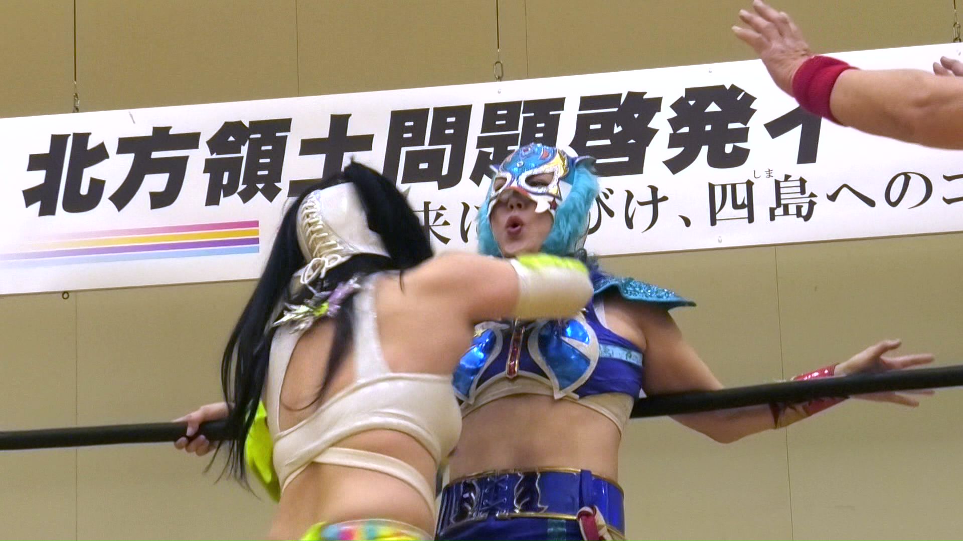 根室市で開かれたプロレスの試合