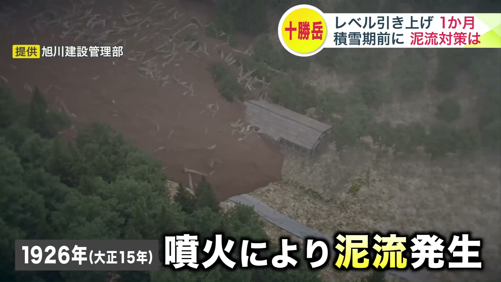1926年の噴火で発生した泥流を再現　提供：旭川建設管理部